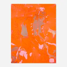 Amy Gartrell, Orange Uncle Moss, 2004, ink and gel pen on fluorescent paper