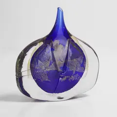 Michael Harris, Isle of Wight 'Blue Azurene' fish vase, c.1980