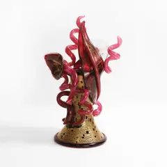 Dale Chihuly, 'Gilded Burgundy Piccolo Venetian With Lily', 2013, blown and applied glass