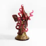 Dale Chihuly, 'Gilded Burgundy Piccolo Venetian With Lily'