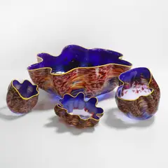 Dale Chihuly, 'Niagara Blue Pheasant Macchia Set', 2002, blown glass