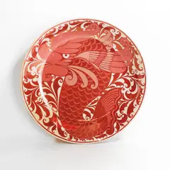 William De Morgan, Ruby lustre charger, c.1885