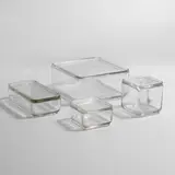 Wilhelm Wagenfeld, Group of four 'Kubus' moulded glass kitchenware, 1938