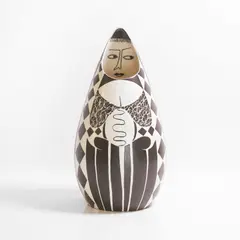 Tibor Reich, Denby 'Florence' Tigo-ware vase, c.1956, slip-glazed and incised