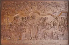 Arthur Henry Cousins, Very large carved oak low relief wall mural