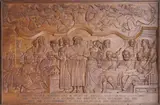 Arthur Henry Cousins, Very large carved oak low relief wall mural