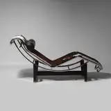 'LC4' chaise lounge by Charles-Édouard Jeanneret aka 'Le Corbusier', 1928, a tubular steel frame with cowhide and leather upholstery, sold Oct 2025