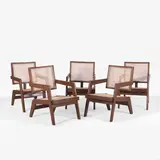 Set of five rare 'Lounge' chairs by Pierre Jeanneret, c.1960, sold Oct 2025