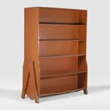 'PJ-050112' double-sided bookcase by Pierre Jeanneret, c.1960, teak and teak veneer, sold Oct 2025