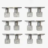 Julius Theodor Kalmar, Set of six pendant lights, c.1960, chrome and mould blown glass