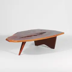 George Nakashima, Early 'Slab I' coffee table, 1961, crafted from American black walnut