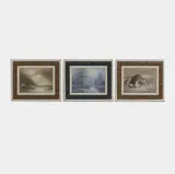 Ron Hitchins, Set of three picture frames, each mounted with a single row of terracotta tiles