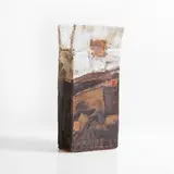 Robin Welch, Monumental stoneware slab vase, and a textured polychrome surface with white and red enamels