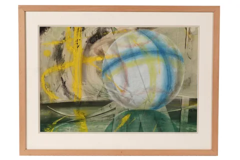 John Tunnard, Yellow and Blue ascosphere, watercolour