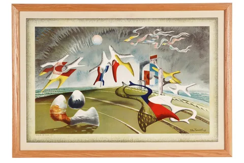 John Tunnard, Holiday, lithograph