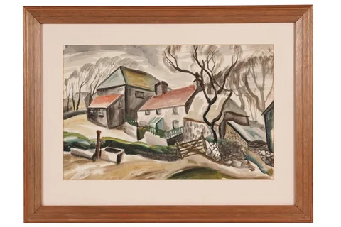 John Tunnard, Richard's Farm, watercolour