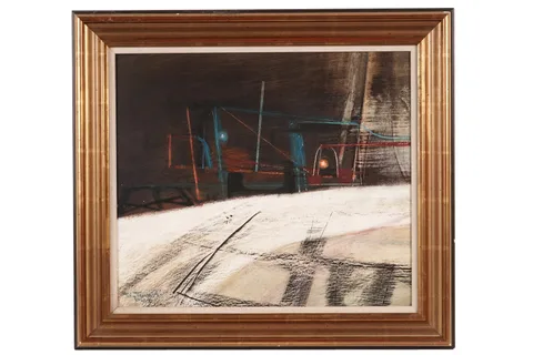 John Tunnard, Workings, oil on gesso-prepared board