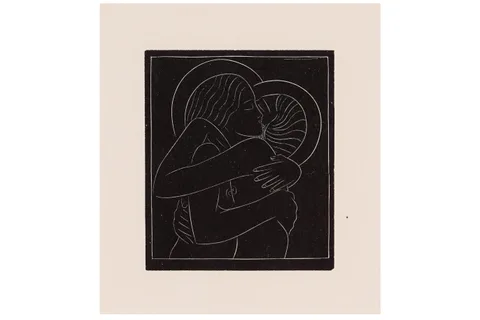 Eric Gill, Divine Lovers, wood engraving