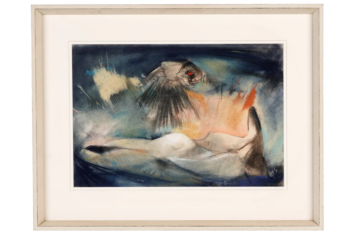 John Tunnard, Cuttlefish, pastel on paper