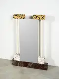 Important miroir dit Gial by Ettore Sottsass, A 'Gial' mirror in wood, polychrome marble, terrazzo and mirrored glass designed by Ettore Sottsass in 1987 and edited b, offered Apr 2025