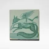 William De Morgan, 'Fox stealing goose', tile