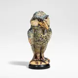 Martin Brothers, 'Wally Bird' tobacco jar and cover, 1889, Stoneware, salt-glazed in tones of green, blue, cream, and brown
