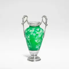 for Steuben Glass Works by Frederick Carder, circa 1910, Green cameo glass, offered Jun 2025