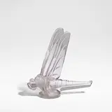 'Grand Libellule', car mascot, designed 1928 by René Lalique, Amethyst-tinted glass, modelled as a dragonfly, sold Jun 2025