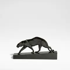 Maurice Prost, 'Panther', sculpture, circa 1925, Patinated bronze, surmounted on a black marble slope