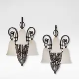 Edgar Brandt, Pair of fer forgé appliques