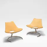 Preben Fabricius and Jørgen Kastholm, 'Scimitar', model no. IS-63, pair of chairs, designed 1962