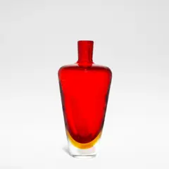 Flavio Poli, for Seguso Vetri D'Arte, circa 1960, Clear glass double cased in red and orange