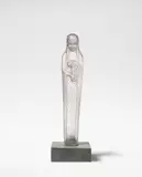 René Lalique, 'Source de la Fontaine Mélite' statuette, designed 1924, Clear glass, frosted and polished, stone base