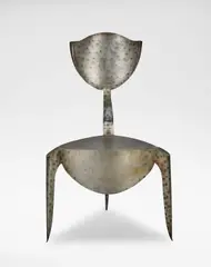 'Paris' chair by André Dubreuil, circa 1988, Bent, welded and torch-decorated sheet steel, sold Oct 2024