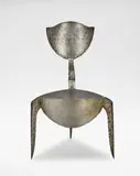 André Dubreuil, 'Paris' chair, circa 1988, Bent, welded and torch-decorated sheet steel