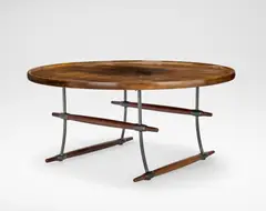 Jens Quistgaard, 'Conical-stick' table, designed 1966, Indian rosewood, chromium-plated metal