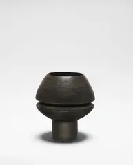 Hans Coper, 'Digswell' composite form with disc, circa 1963, Stoneware, black glaze