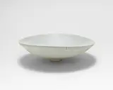 Rupert Spira, Large open 'Poem' bowl, circa 2003, Stoneware, pale blue celadon mottled glaze, script incised through black pigment