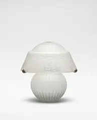 Table lamp by Daum, circa 1925, Acid-etched frosted glass, wrought iron, sold Oct 2024