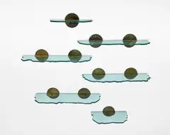 Danny Lane, Set of six shelves, 1984-1986, Hand-cut float glass, painted steel