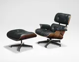 Charles and Ray Eames, Lounge chair and ottoman, model nos. 670 and 671, designed 1956, produced 1970s, Santos palisander plywood, leather, aluminium
