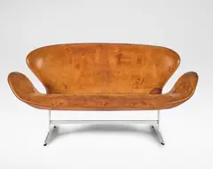 Arne Jacobsen, 'Swan' sofa, model 3321, designed 1958, Leather, aluminium