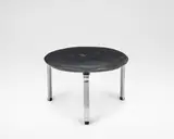 Stool, model no. PK 33, designed 1958, produced 1959-1981 by Poul Kjærholm, Chromium-plated steel, painted laminated plywood, leather, fabric, rubber, sold Oct 2024