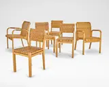 Alvar Aalto, Set of four dining chairs, model no. 611, designed 1929, produced 1970s-1980s and two armchairs, model no. 45, designed 1947, produced 1950s-1960s