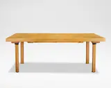 Alvar Aalto, Extendable 'H Leg' dining table, designed 1956, produced late 1950s, Birch laminated wood, birch, painted metal