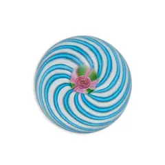 Antique Clichy Swirl Paperweight, c. 1850, central "Clichy Rose" cane, unmarked, ht. 1 5/8, dia. 2 in.