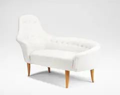 'Garden of Eden' daybed, from the 'Paradise' series by Kerstin Hörlin-Holmquist, circa 1961, Beech, fabric, offered Apr 2024