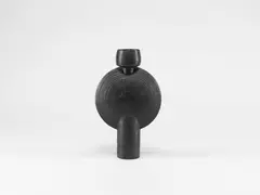 Hans Coper, Composite form with central disc, circa 1967, Stoneware, black glaze over a textured and incised body