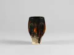 Early vase by Hans Coper, circa 1954, Stoneware, flowing manganese 'treacle' glaze, sold Apr 2024