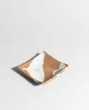 Janet Leach, Early dish, circa 1958, Stoneware, dry brown unglazed body, shiny white glaze with brown speckle